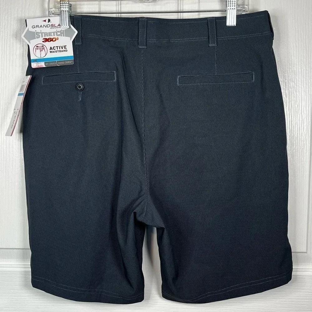 Grand Slam Performance Gray Golf Shorts Sz 36 NWT Dry Wick UPF 50 Sports